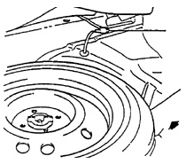 Расположение электрического разъема ДУС правого заднего колеса