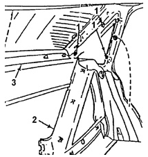 Панель обивки проема треугольного окна (кузов седан)