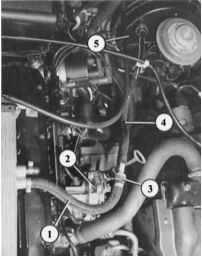 5-цилиндровый двигатель снабжен дополнительным вакуумным насосом (2), дополнительно