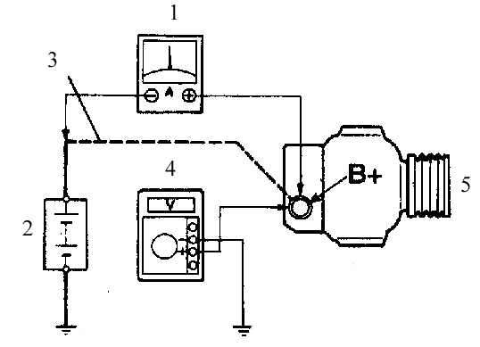 Схема для проверки тока разряда батареи
