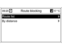 Route list (Список маршрутов):