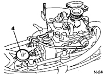 8. Вверните вместо пробки насадку с циферблатом измерительным прибором (пределы
