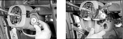 12. Отверните снизу 6 винтов, отсоедините нижнюю накладку от замка зажигания