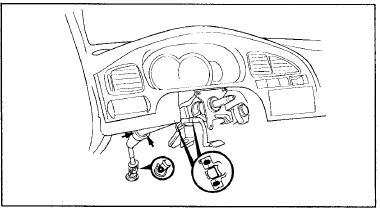 4. Подсоедините вал рулевого управления и рулевую колонку в сборе к рулевому