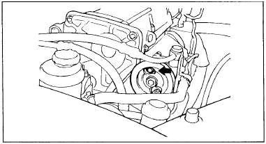 2. Если прогиб ремня не соответствует номинальному значению, то отрегулируйте