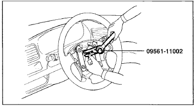 4. Нанесите установочные метки относительного положения вала рулевого управления