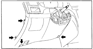 8. Отверните четыре винта крепления, показанные на рисунке, и снимите нижнюю