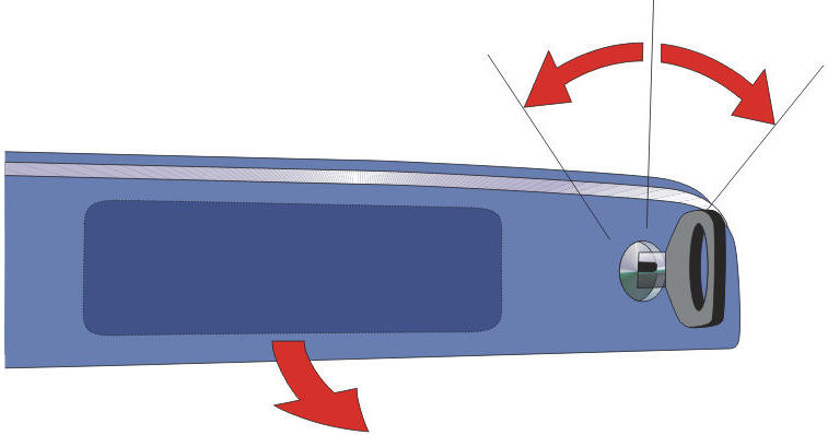 Для того чтобы открыть заднюю дверь снаружи, вставьте в замок ключ и поверните