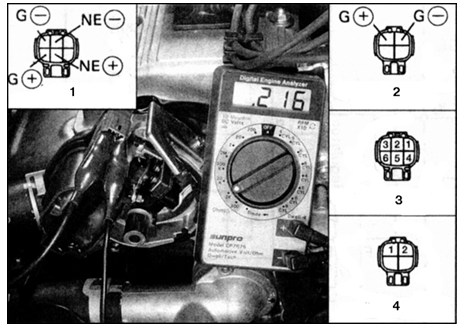 Проверка сопротивления индукционного датчика распределителя