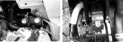 22. Открутите два оставшихся крепежных болта снизу крепления коробки передач