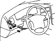 1. Снимите нижнюю панель отделки рулевой колонки под панелью приборов (см. подраздел